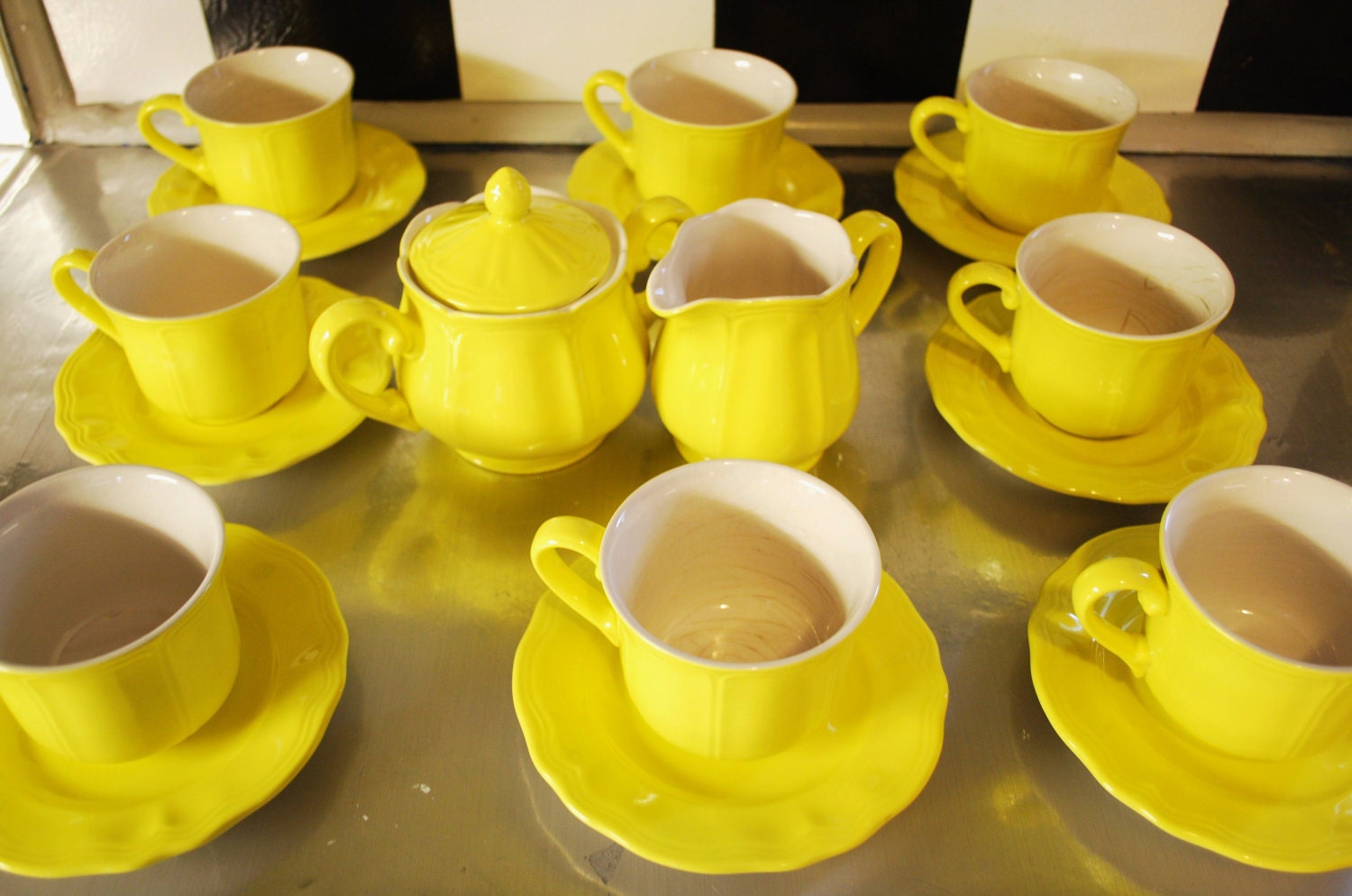 Ironstone Dishware Yellow Lemon Federalist Complete Set Of Etsy