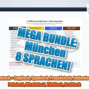 Munich Waste Separation Guide | Multilingual | Notice for Flatmates & Landlords | Waste Sorting Sign | PDF