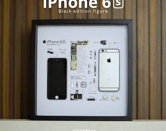 Ingelijste iPhone 6/6s: Tech Lover Wall Art, vintage, elegante lijst, handgemaakt technisch cadeau.