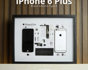 Ingelijste iPhone 6+: Tech Lover Wall Art, vintage, elegante lijst, handgemaakt technisch cadeau.