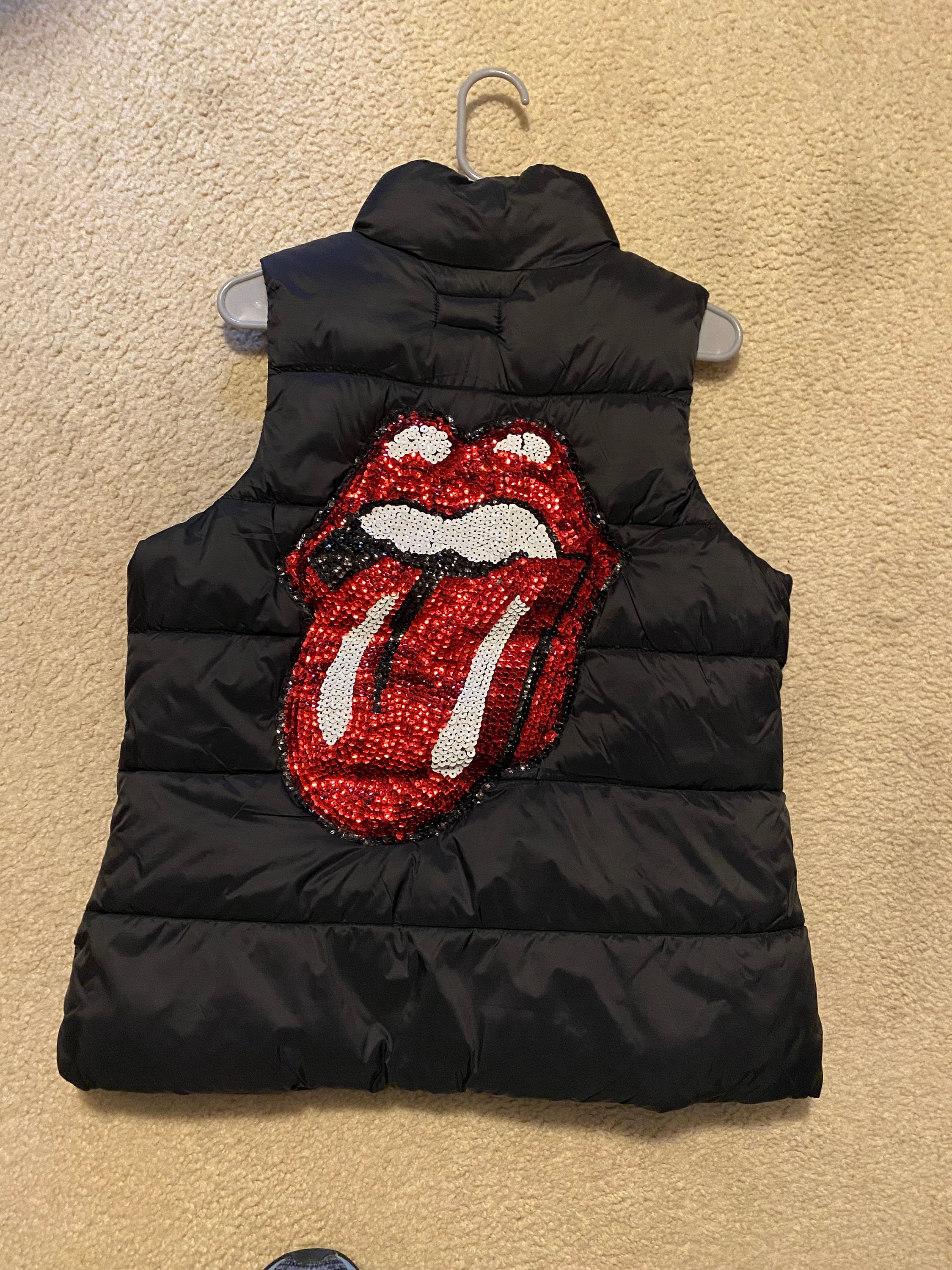 Rolling Stones Sequin Tongue Sweatshirt - Etsy