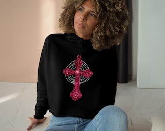 Hope Is Not Dead Crop Hoodie Hand Drawn Art by EverGone