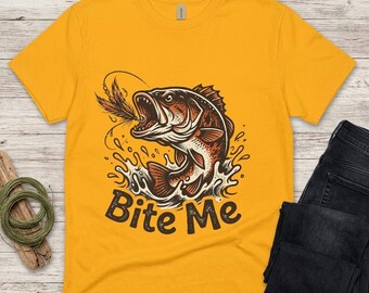 Bite Me Bass T-Shirt | Fishing Shirt, Largemouth Bass Illustration