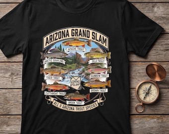 Arizona Grand Slam fish species illustration Tee | Trout Fishing collage