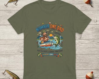 Number One Dad Fishing Tee | My Favorite Fishing Partner Fathers Day Shirt