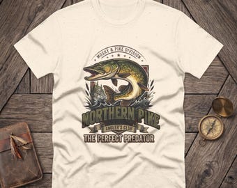 Northern Pike Fish T-Shirt | Vintage Predator Angler's Club Tee