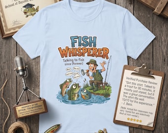 Fish Whisperer T-Shirt | Funny Fisherman Cartoon, Talking to Fish Design