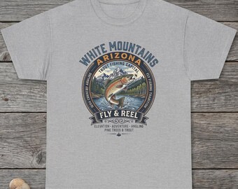 White Mountains Arizona Fly & Reel T-Shirt | Trout Fishing Outdoor Graphic