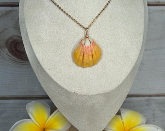Golden Sunrise Shell & Pearl Drop Necklace