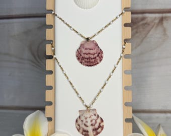 Scallop shell necklaces