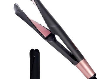Twisted Straight Flatiron, Professional Ceramic Hair Straightener, 2 in 1 Hair Curler and Flat Iron, Dual Voltage Styling Tool