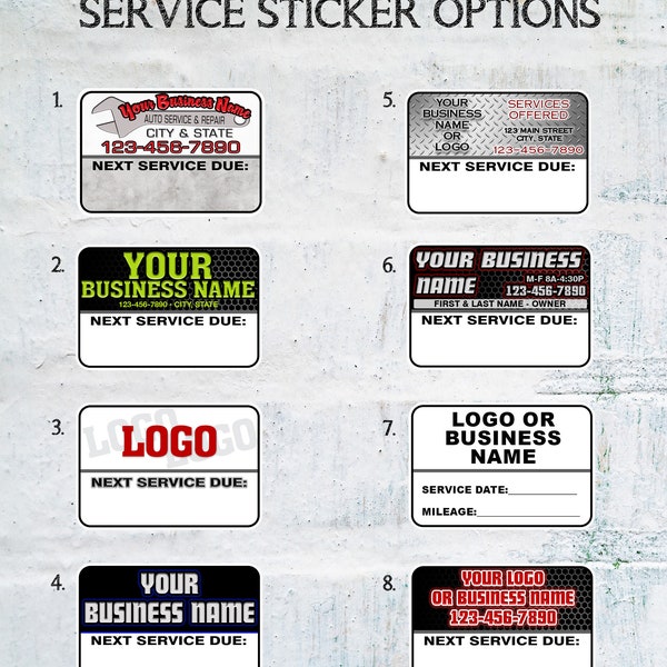 Oil Change Stickers | Service Stickers | Maintenance Stickers