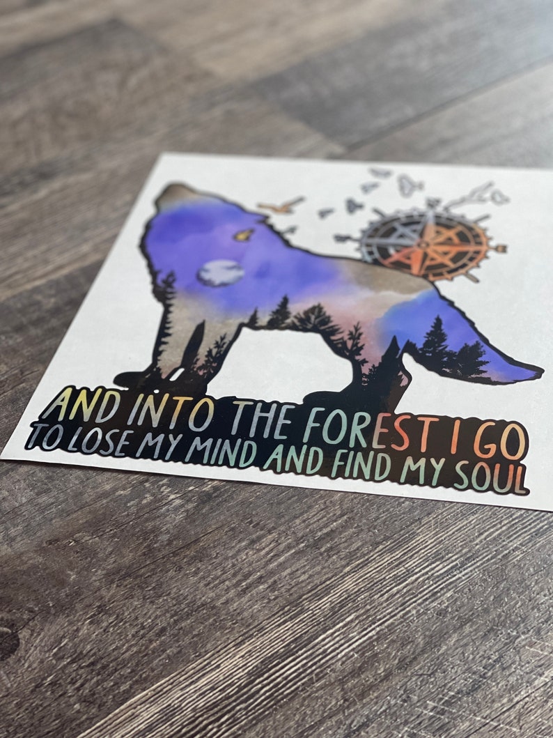 Wolf Decal And Into The Forest I Go Decal Find My Soul Decal Explore Decal Outdoor Lover Adventure Lover Traveler Gift image 3