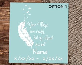 In loving Memory Decal | Feather and Birds Decal | Memorial Decal | Vinyl Decal | OUTDOOR