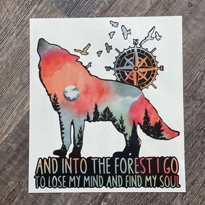 Wolf Decal And Into The Forest I Go Decal Find My Soul Decal Explore Decal Outdoor Lover Adventure Lover Traveler Gift image 6