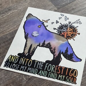 Wolf Decal And Into The Forest I Go Decal Find My Soul Decal Explore Decal Outdoor Lover Adventure Lover Traveler Gift image 2