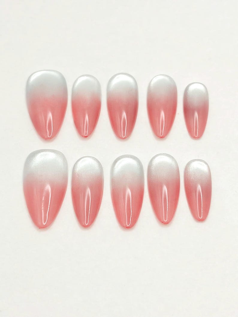 Cloud Kiss Nail | Handmade Press-On Nail Set | Reusable Glue on Nails image 1