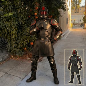 Disfraz de armadura táctica Helldiver B-01 - Conjunto completo de cosplay de ciencia ficción con casco, guantes y botas - Equipo de combate de héroe galáctico para Halloween