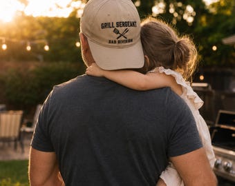 Grill Sergeant Dad Hat | Embroidered BBQ Dad Hat | Funny Grill Master Gift for Dad