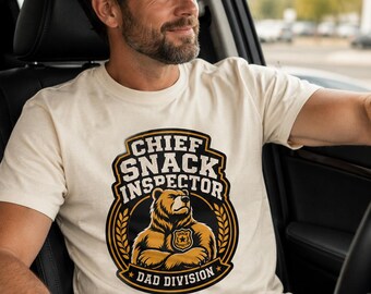 Funny Dad Birthday Gift Shirt | Chief Snack Inspector Tee | Papa Bear Gift for Dad | Comfort Colors Shirt for Him