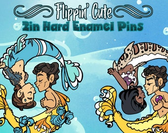 Clearance: Flippin' Cute Mermaid AU 2in Enamel Pins