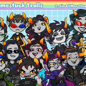 PRE-ORDER: Homestuck 2.5in Epoxy Chibi Trolls with Star Keychains