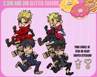 PRE-ORDER: Vash and Wolfwood Glitter Charms!