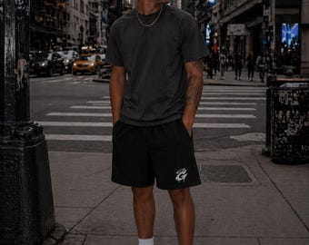 Black Athletic Shorts – Lightweight Streetwear Gym Workout Casual Wear