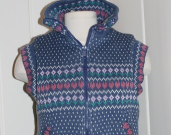 & Isla Eliana Fairisle Vest In Black Multi IF4C-192