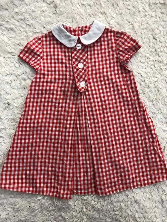 Vintage 50s red gingham dress