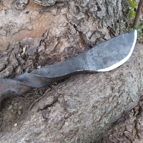 Railroad spike knife, Primitive knife, fixed blade knife, Handmade,Blacksmith forged.