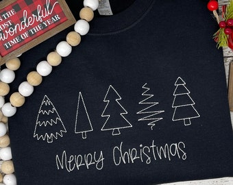 merry christmas embroidered sweatshirt,crewneck sweatshirt,custom Christmas sweatshirt,Christmas sweater,christmas grinch