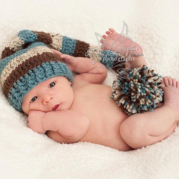 Newborn Baby Stocking Cap/Hat - Photo Props, Photography Props, Boys, Girls, Infant, Elf Hat, Striped Hat, (Available in Different Color)