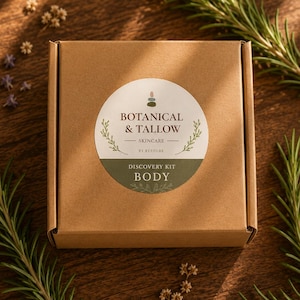 Beef Tallow Body Care Discovery Kit,  Natural Skincare Sample Set, Travel Size Gift ,Botanical Clean Beauty, Handmade Body Care