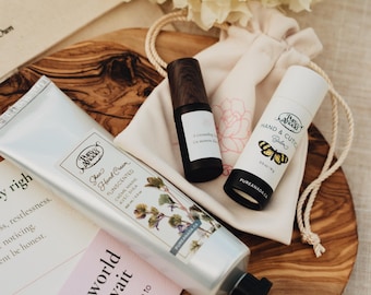 Hand Pause Self-Care Kit • Hand Cream, Balm, Neroli Oil • Handbag Wellness Set