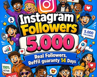Aumento di 5.000 follower su Instagram / Account reale e organico / Garanzia