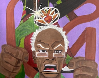 Pootie Tang and Pops Malerei: Cartoon Fan Art, Boondocks inspiriert Leinwanddruck