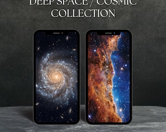 7 fondos de pantalla del espacio profundo para móvil / Fenómenos celestiales, cielo nocturno cósmico / iPhone y Android (descarga instantánea)