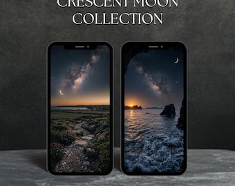 7 fondos de pantalla de luna creciente para teléfono/iPhone y Android (descarga instantánea)