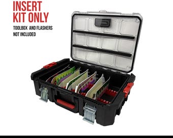 11" Salmon Flasher Storage System Insert Kit – Fits Bauer Modular Organizer Toolbox – Holds Up to 25 Flashers