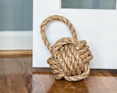 Lightweight Door Stop / Rope Knot with Handle / cotton or manila