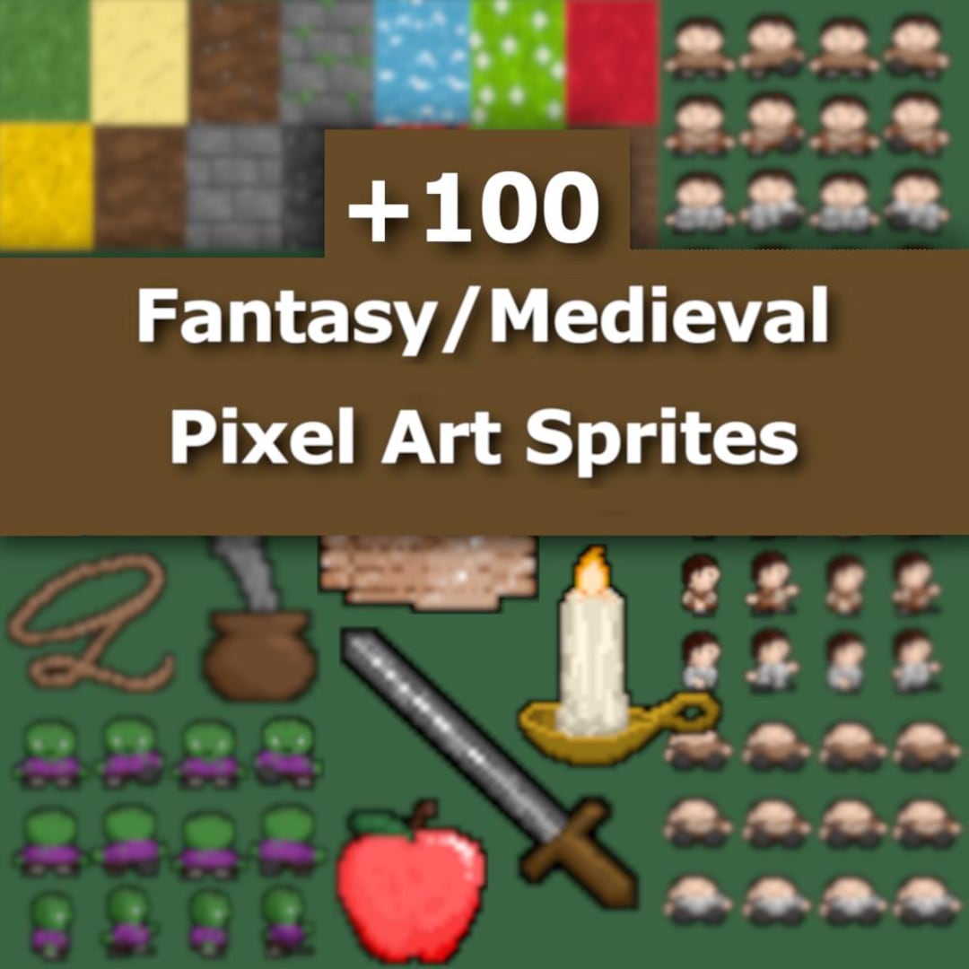 Plus 100 Fantasy Medieval Pixel Art Sprites | RPG Game Assets Pack - Etsy