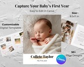 Baby Photo Album Template, Editable Canva Baby Book, First Year Memory Album, Newborn Keepsake, Baby Shower Gift, 50 Pages