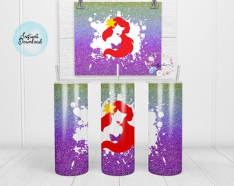 Under the Sea Princess Sublimation Skinny Tumbler File 20oz | Straight | Tapered |