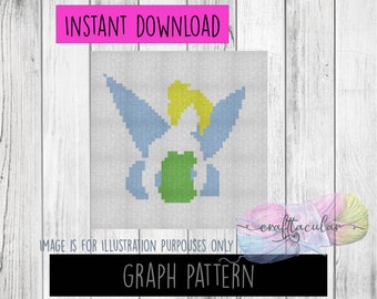 Fairy Silhouette Graphgan Pattern | C2C, Crochet, Perler Bead (Instant Download)