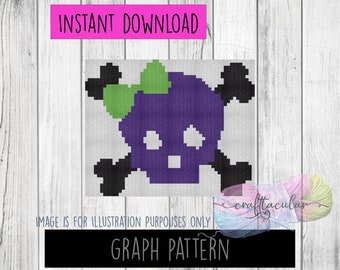 Skull with Bow Graphgan Graph Pattern (C2C) | Graph Only|