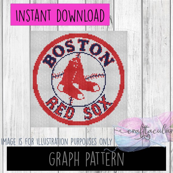 Boston Red Sox Crochet Graphgan Graph Pattern (C2C)| Perler Bead | Cross Stitch | Tunisian Crochet Pattern | INSTANT DOWNLOAD | Graph Only