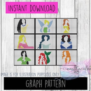 Princess Pattern Bundle C2C/Graphgan Crochet Patterns Multi-Pack Instant Download GRAPHS ONLY