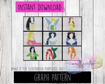 Princess Pattern Bundle C2C/Graphgan Crochet Patterns Multi-Pack Instant Download