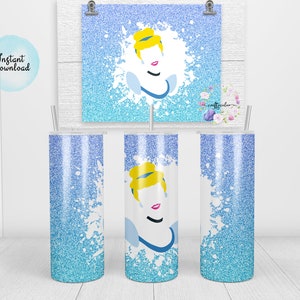 Glass Slipper Princess Sublimation Skinny Tumbler File 20oz | Straight | Tapered |